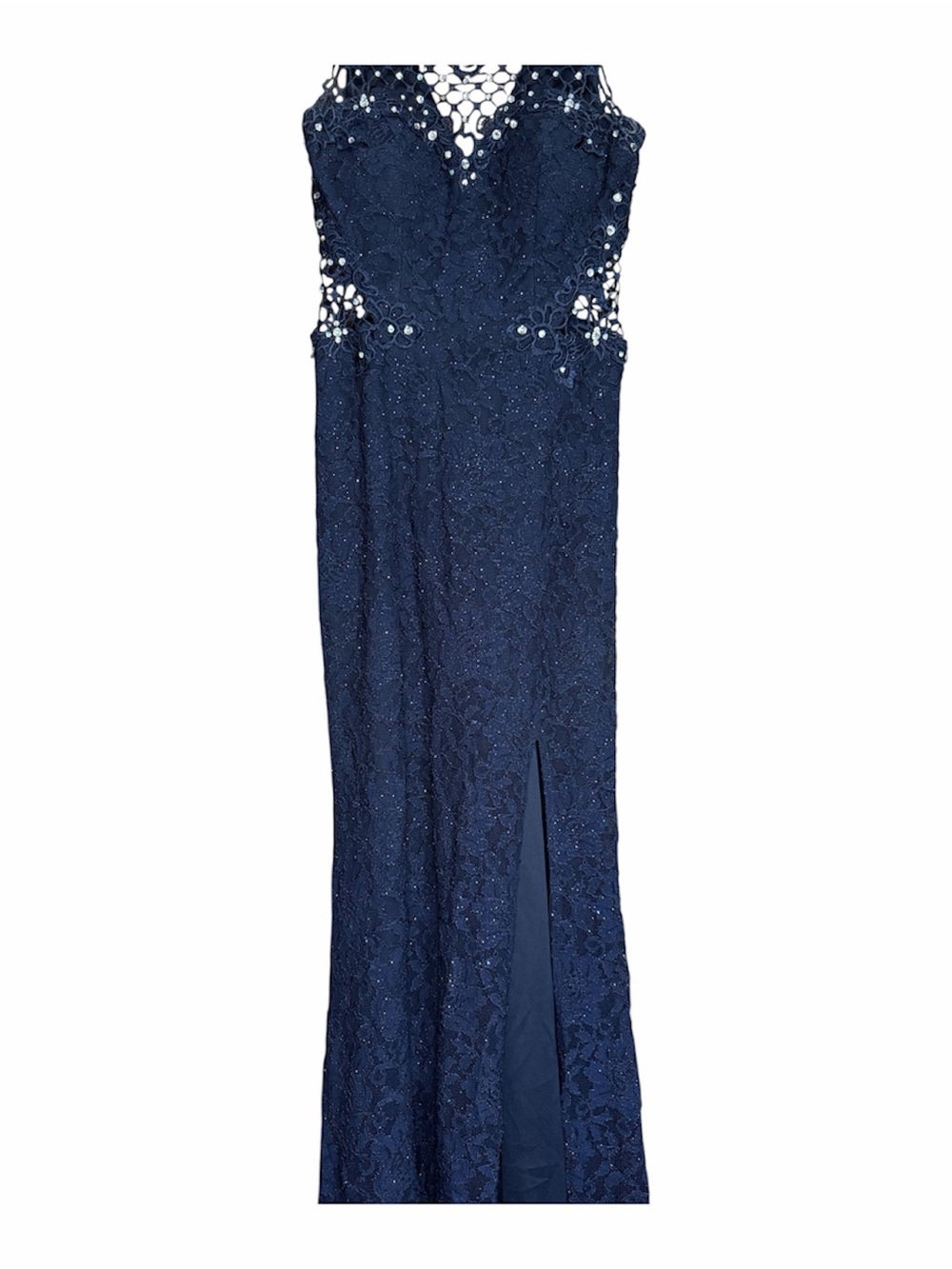 City Triangles | Navy Beaded Lace Maxi Dress | Size 3 | Formal Dress - Picture 3 of 7